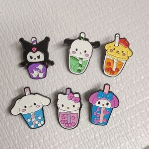 💜2/$15💜 Sanrio Animal Bubble Tea Enamel Pins Set